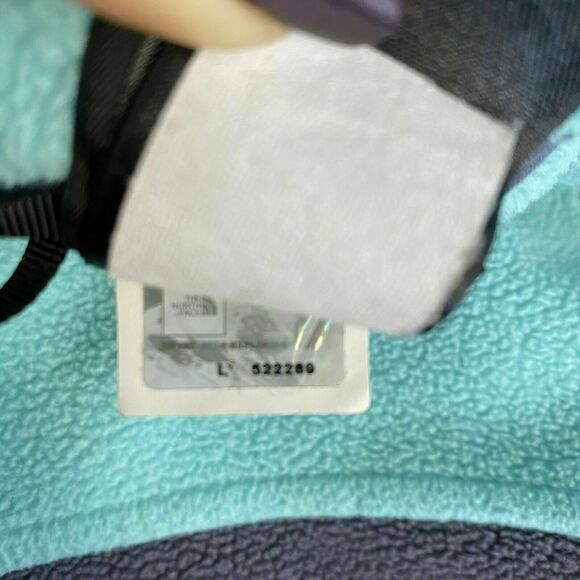 the North Face Fleece Full Zip mock neck Jacket Shell rock Color block Sz Xs - Picture 9 of 11